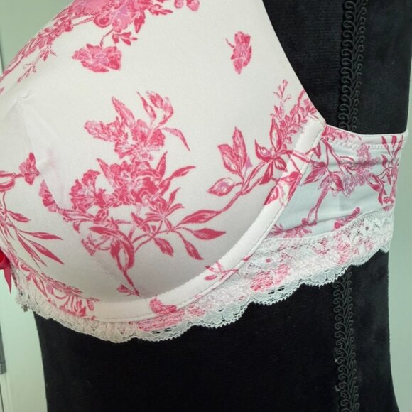 Light Pink Adore Me Floral Bra | 32D - Picture 2 of 4
